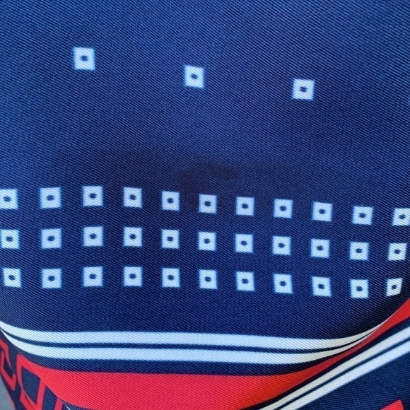 J Crew Drapey In Ratti Blue Red Geometric Print Long Sleeve High Low Tunic - Picture 13 of 16